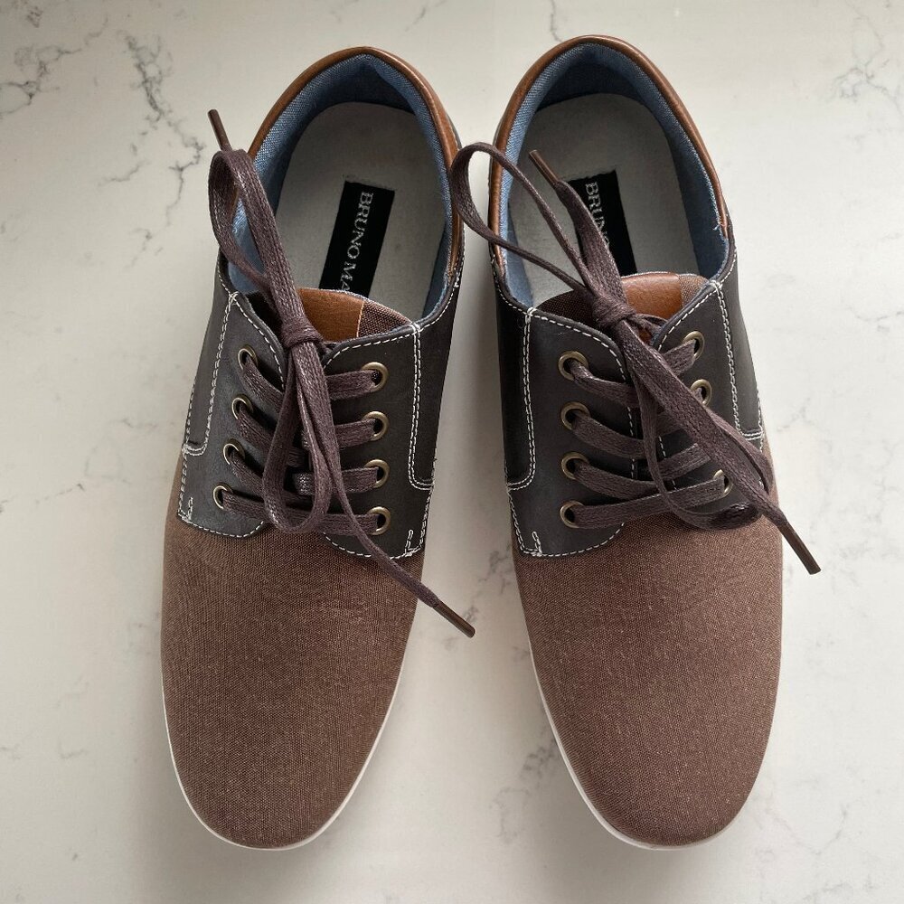 Bruno Marc Rivera Lo Cut Lace Up Casual Oxford Inspired Sneaker Shoes Brown Sz 8
